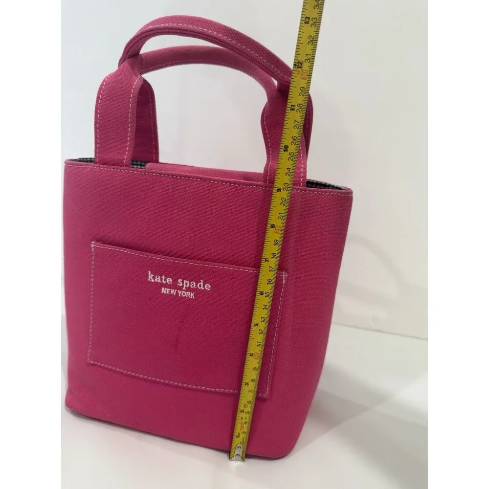 VTG Kate Spade Pink Canvas Hard Shell Boat Tote Bag 90s Y2K Bag